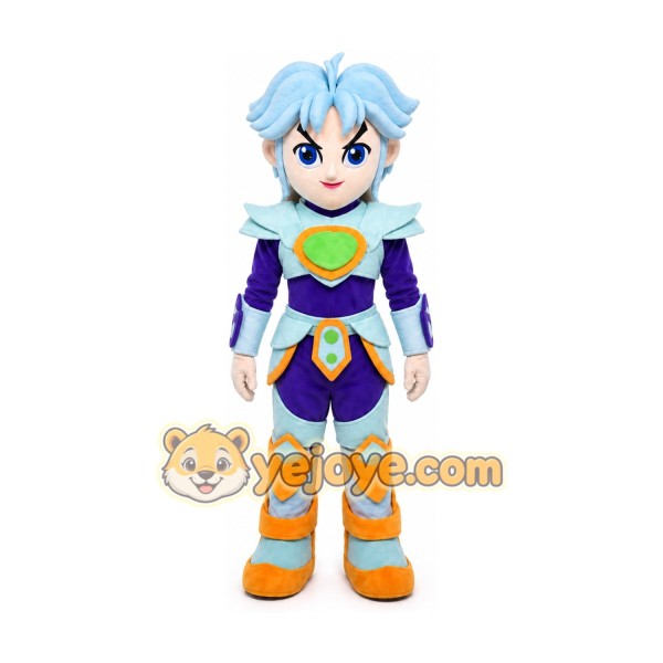 Blue-Haired Fantasy Warrior Mascot Costume
