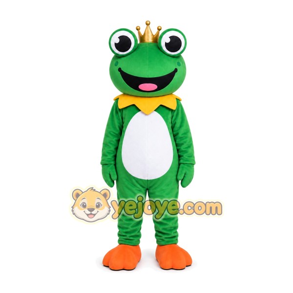 The Frog Prince Fancy Cartoon Mascot Costume The Frog Prince Fancy Cartoon Mascot Costume
