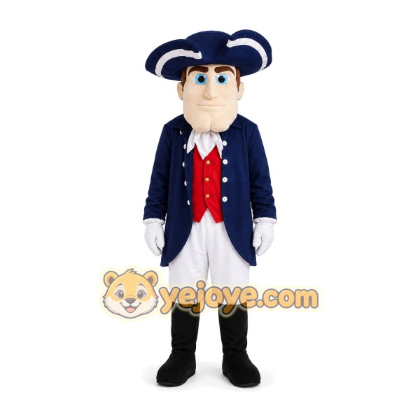 Colonial Man Mascot Costume Colonial Man Mascot Costume
