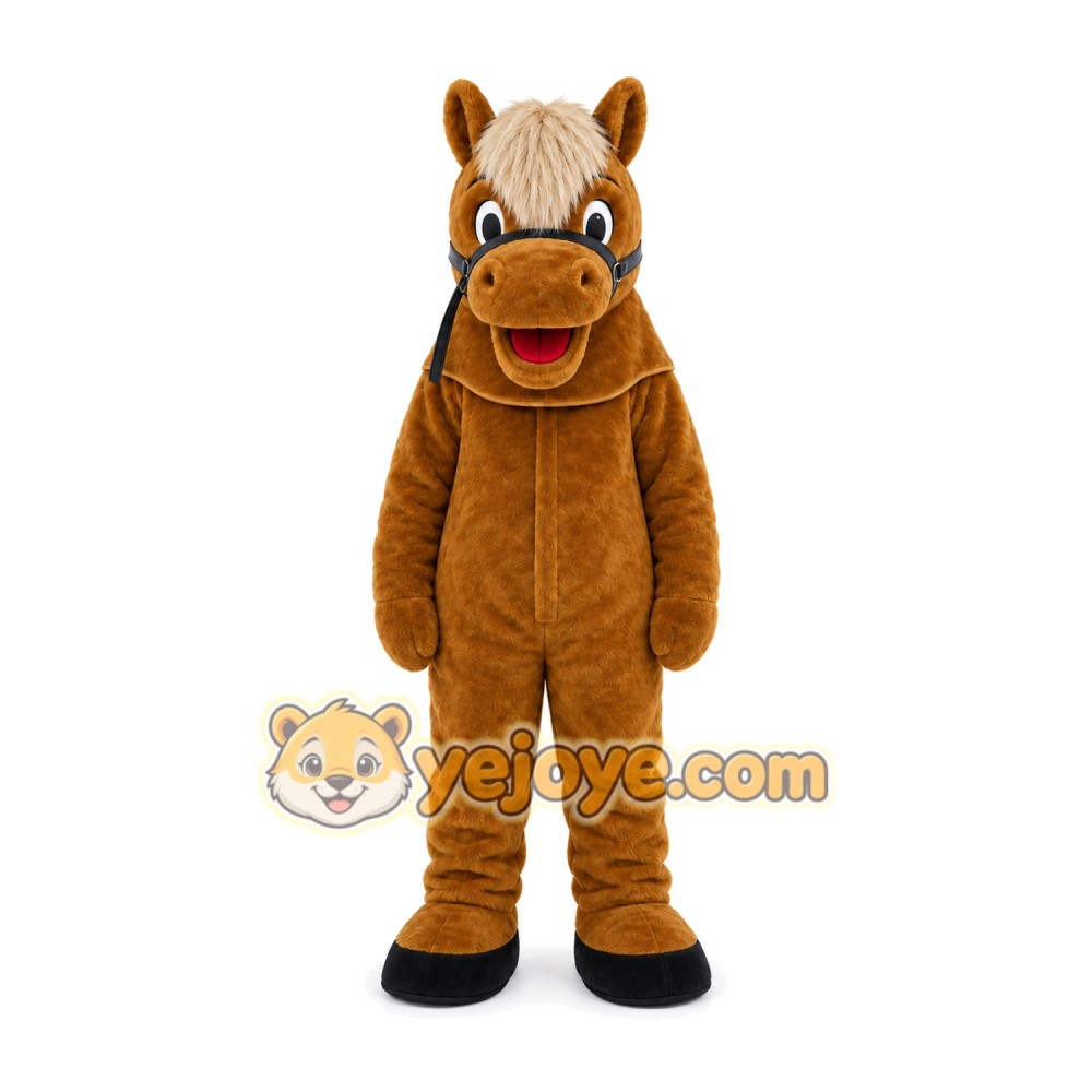 Two People Wear Brown Horse Mascot Costume Two People Wear Brown Horse Mascot Costume