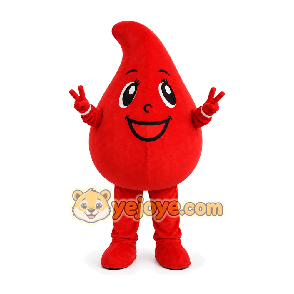 Water Drop Blood Adult Cartoon Mascot Costume Water Drop Blood Adult Cartoon Mascot Costume