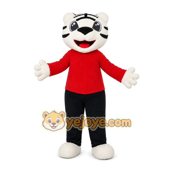 Whit Tiger Mascot Costume Whit Tiger Mascot Costume