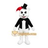 White Bear With Black Jacket Plush Mascot Costume White Bear With Black Jacket Plush Mascot Costume