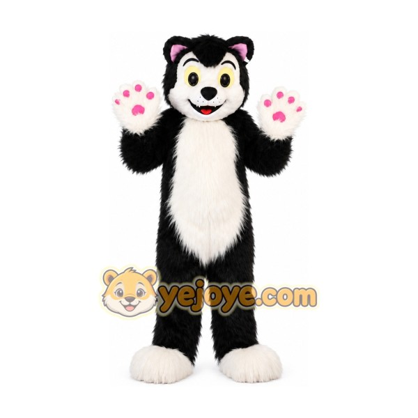 Black And White Dog Mascot Costume for Adult