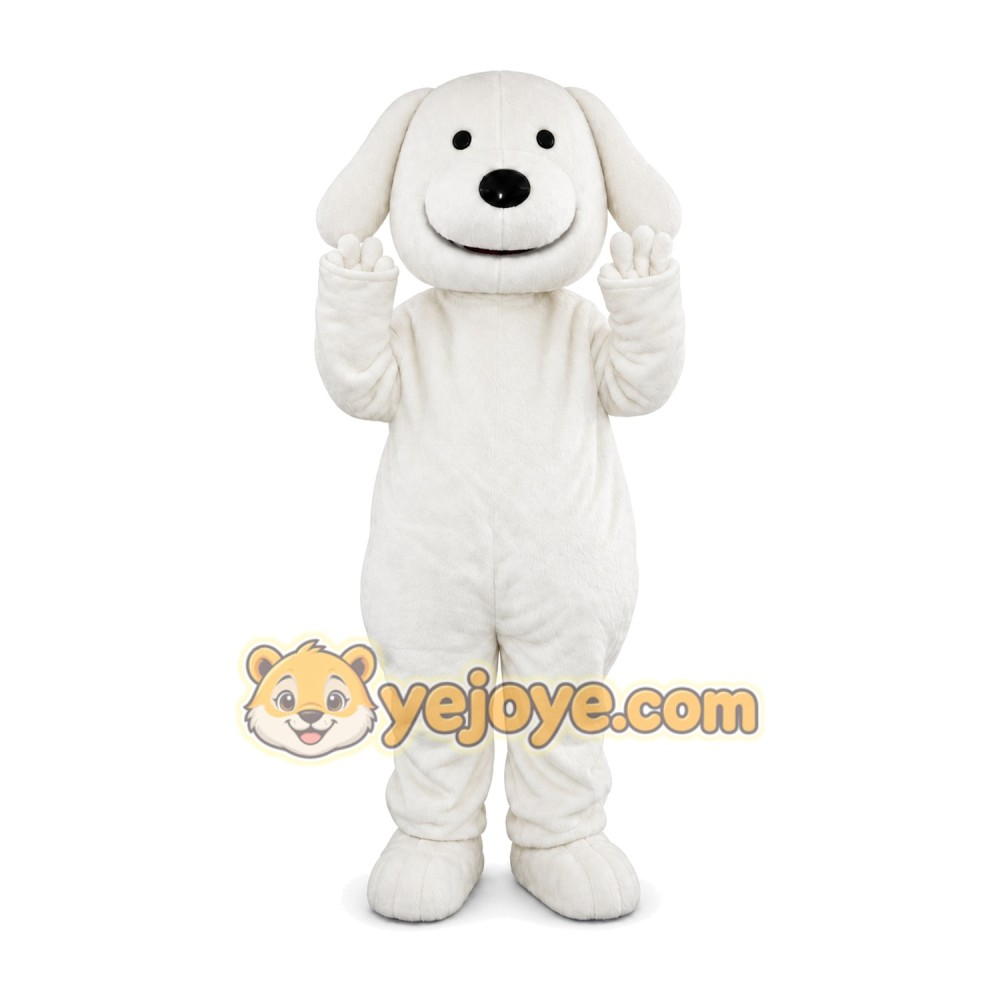 White Puppy Dog Mascot Costume White Puppy Dog Mascot Costume