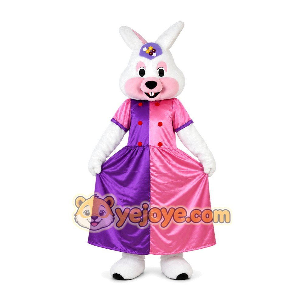 White Rabbit Princess Mascot Costume for Adult White Rabbit Princess Mascot Costume for Adult