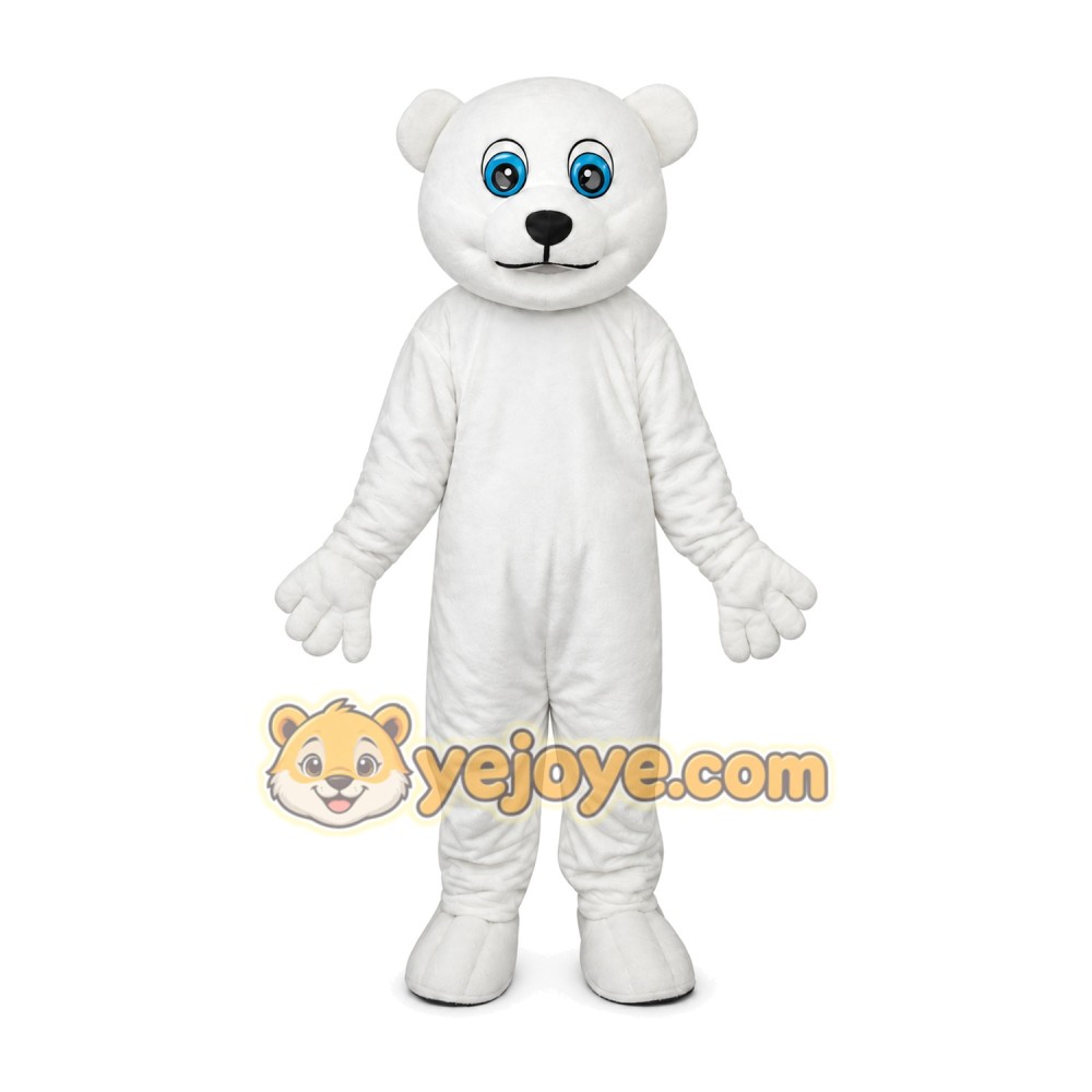 White Teddy Bear Mascot Costume White Teddy Bear Mascot Costume