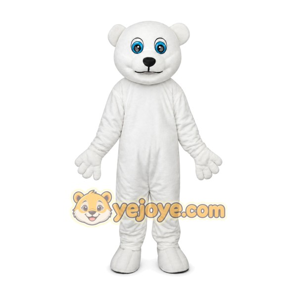 White Teddy Bear Mascot Costume