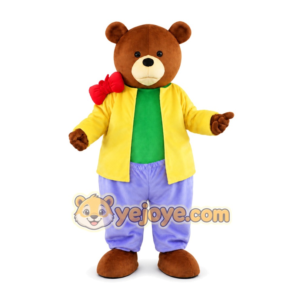 Yellow Bear Adult Cartoon Mascot Costume Yellow Bear Adult Cartoon Mascot Costume