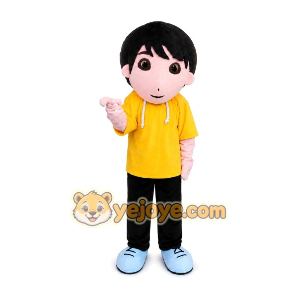 Yellow Boy Mascot Costume
