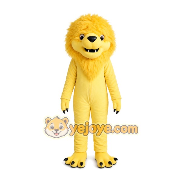 Yellow Carnival Lion Mascot Costume