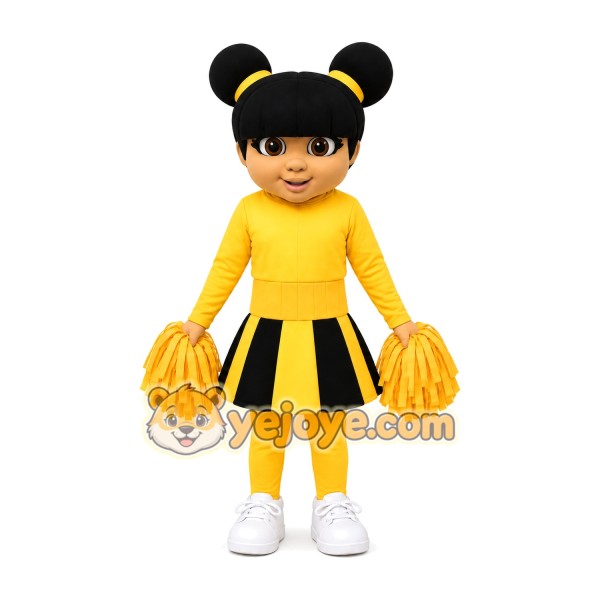 Yellow Dress Cutie Cheer Leader Mascot Costume