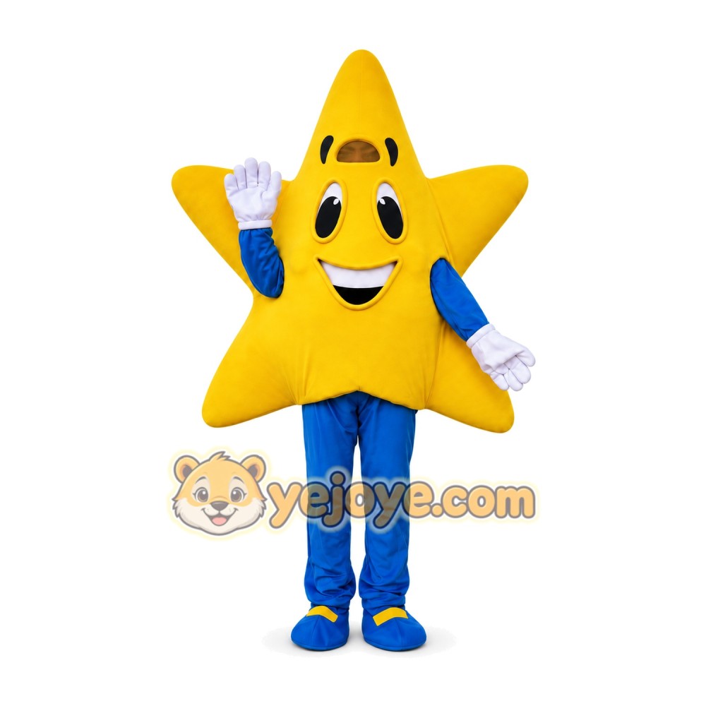 Yellow Five-Pointed Star Mascot Costume for Adult