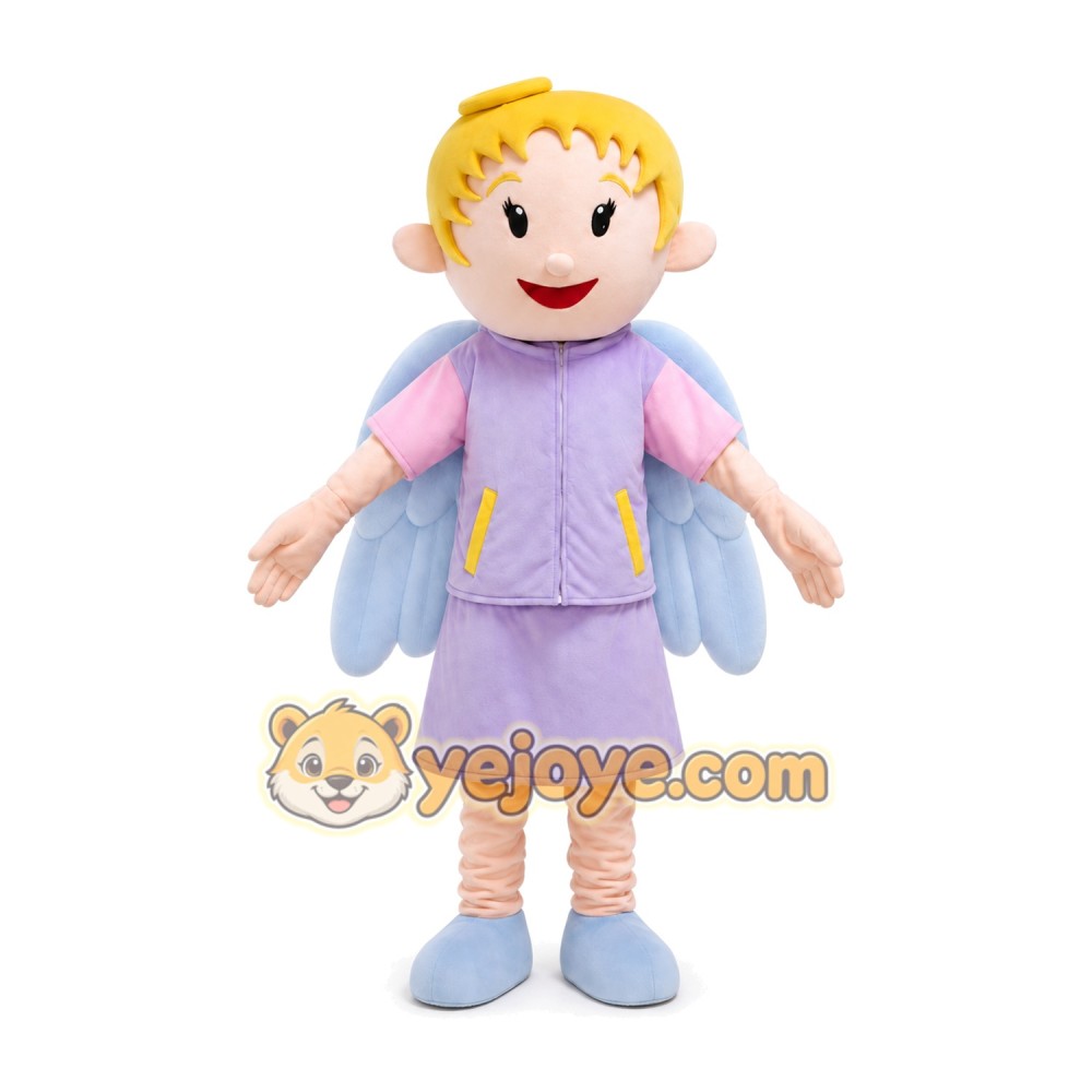 Yellow Hair Angel Girl Mascot Costume