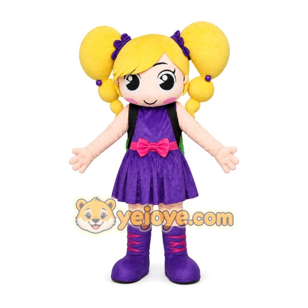Yellow Hair Girl Mascot Costume