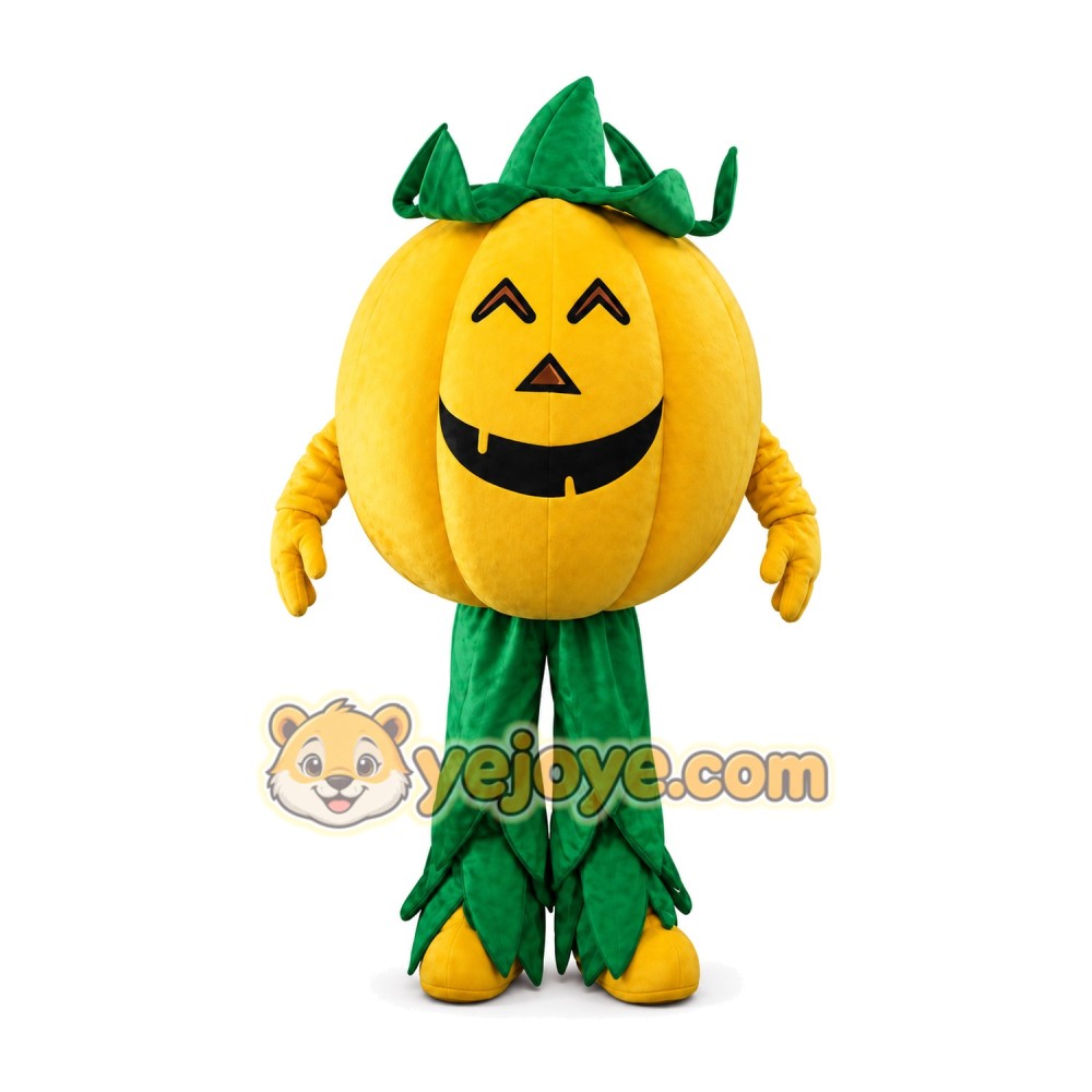 Yellow Pumpkin Mascot Costume Yellow Pumpkin Mascot Costume