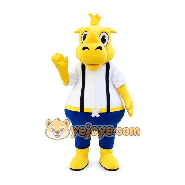Yellow Rhino Mascot Costume
