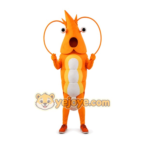 Yellow Shrimp Mascot Costume Yellow Shrimp Mascot Costume