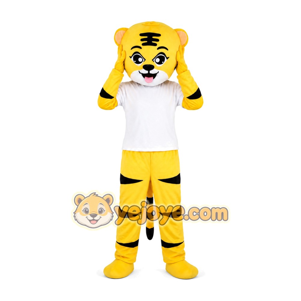 Yellow Sport Tiger Mascot Costume for Adult Yellow Sport Tiger Mascot Costume for Adult
