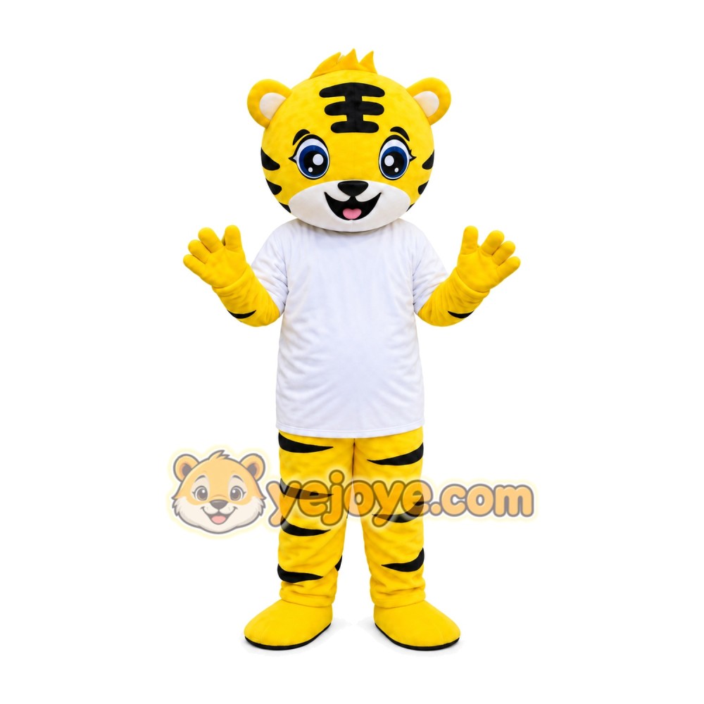 Yellow Tiger Mascot Costume Yellow Tiger Mascot Costume