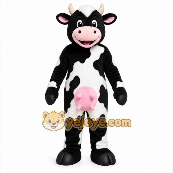 Black Cow Mascot Costume for Adult