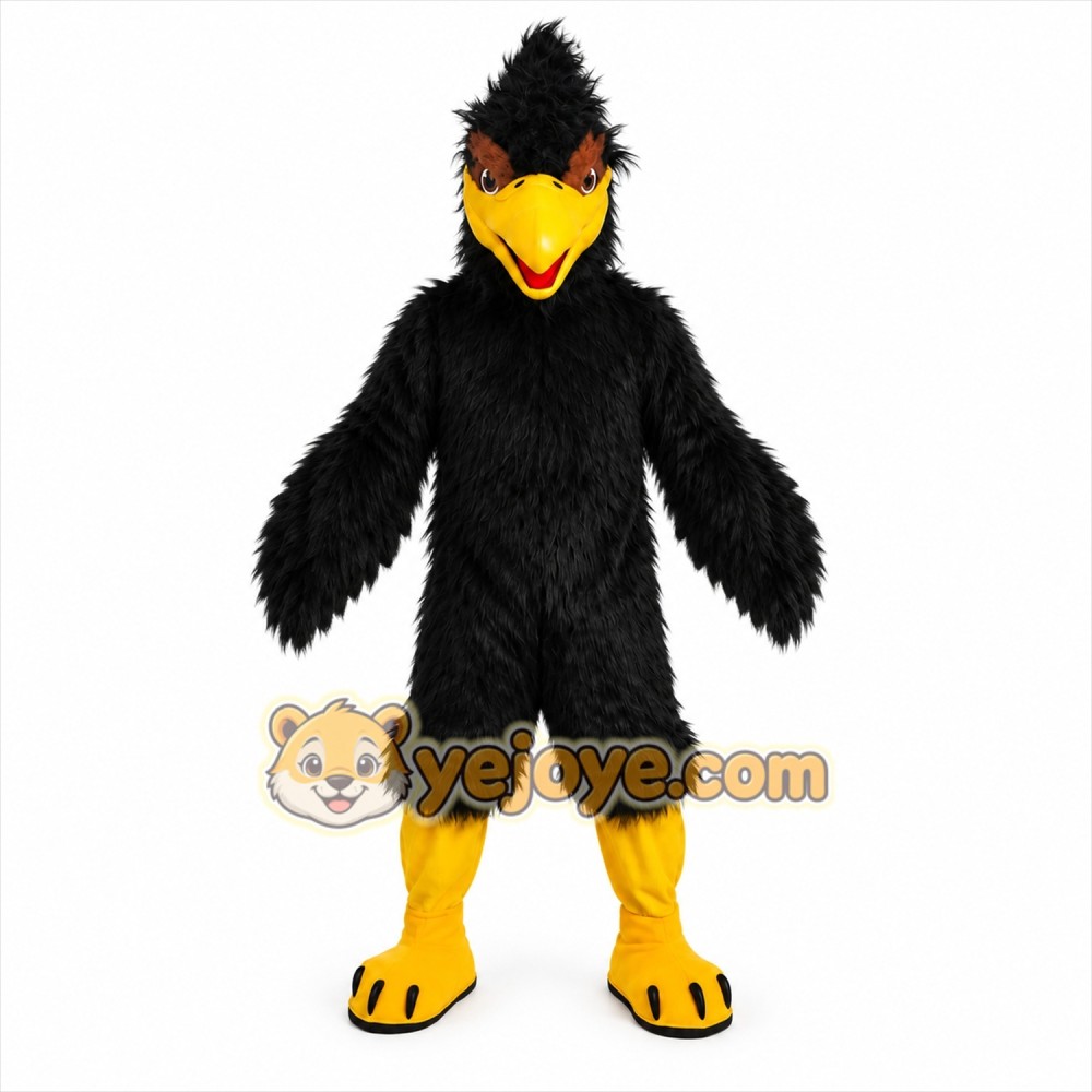 Black Eagle Cartoon Mascot Costume Black Eagle Cartoon Mascot Costume