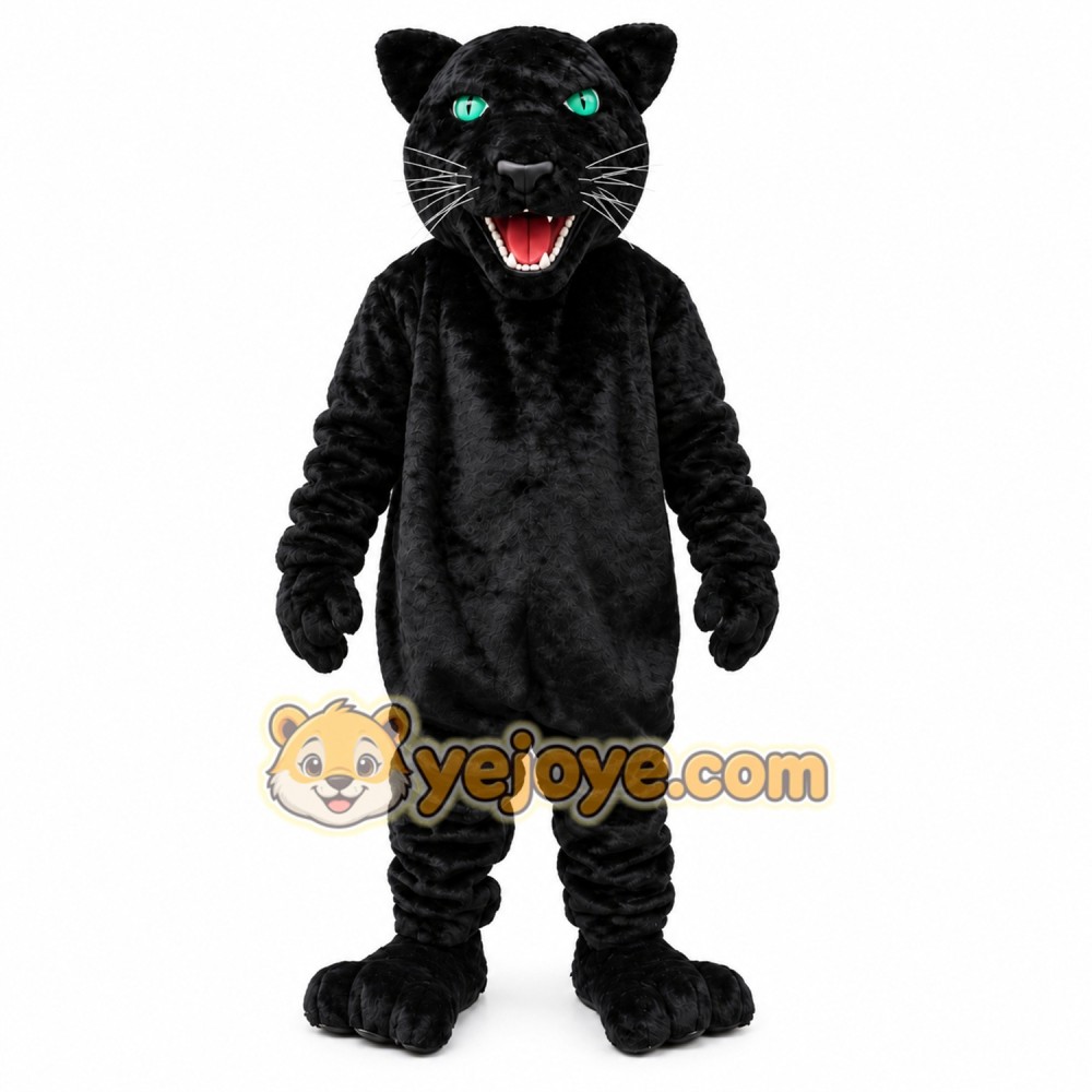 Black Jaguar Mascot Costume Black Jaguar Mascot Costume
