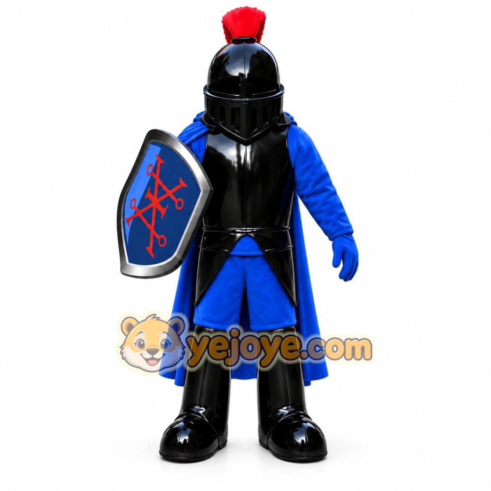 Black Knight Mascot Costume Spartan Trojan Costume