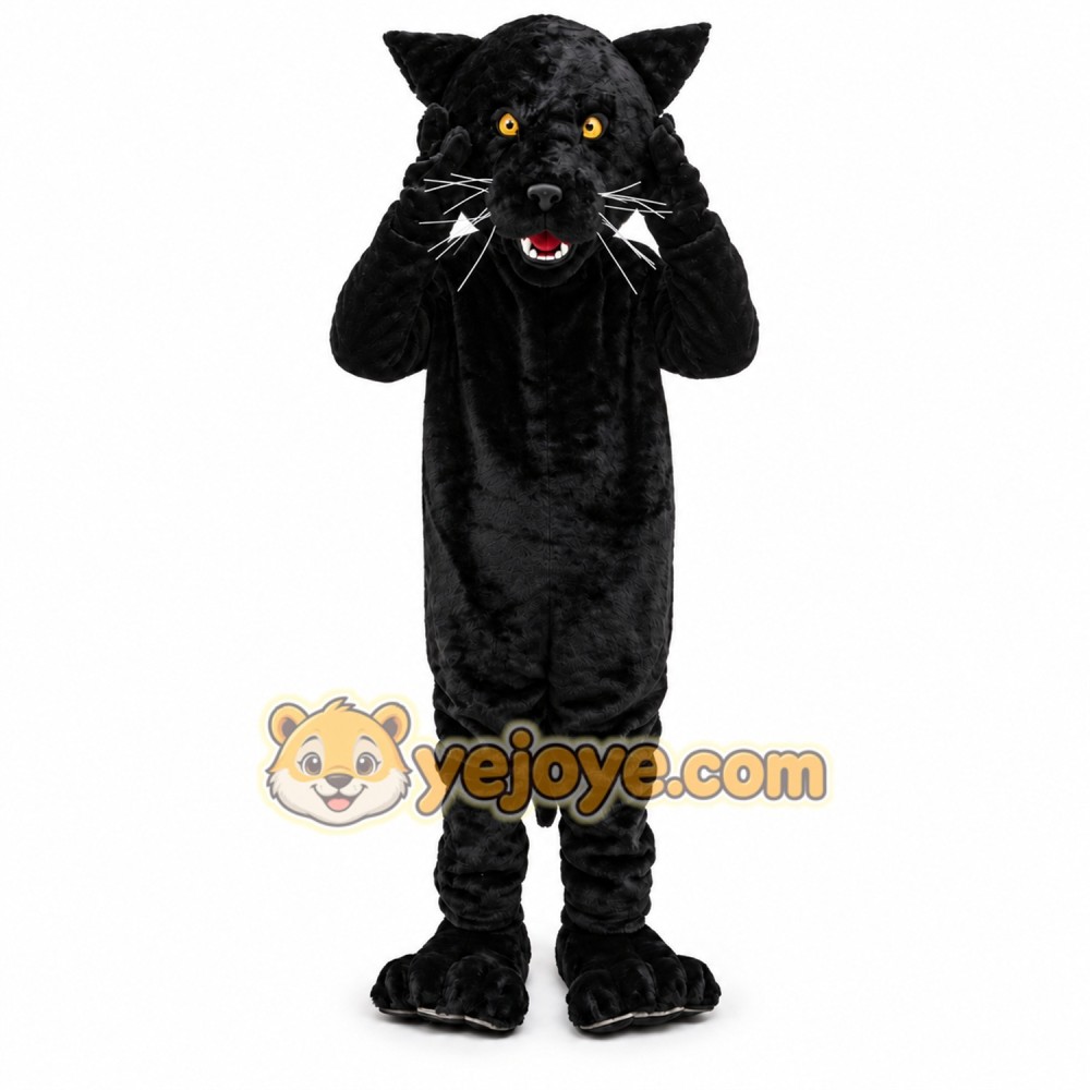 Black Panther Leopard Mascot Costume Black Panther Leopard Mascot Costume