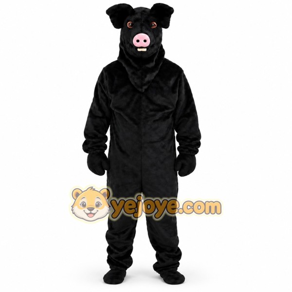 Black Pig Mascot Costume Black Pig Mascot Costume