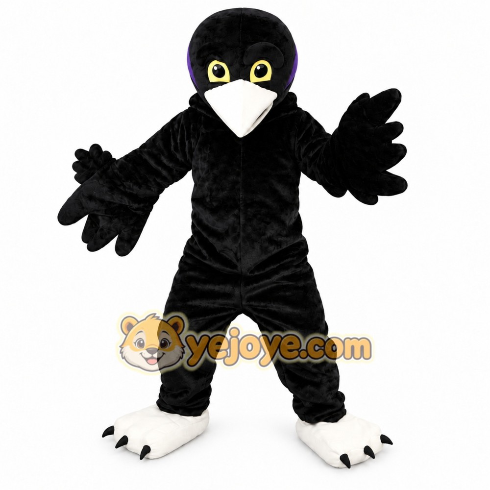 Black Short-Haired Eagle Mascot Costume for Adult