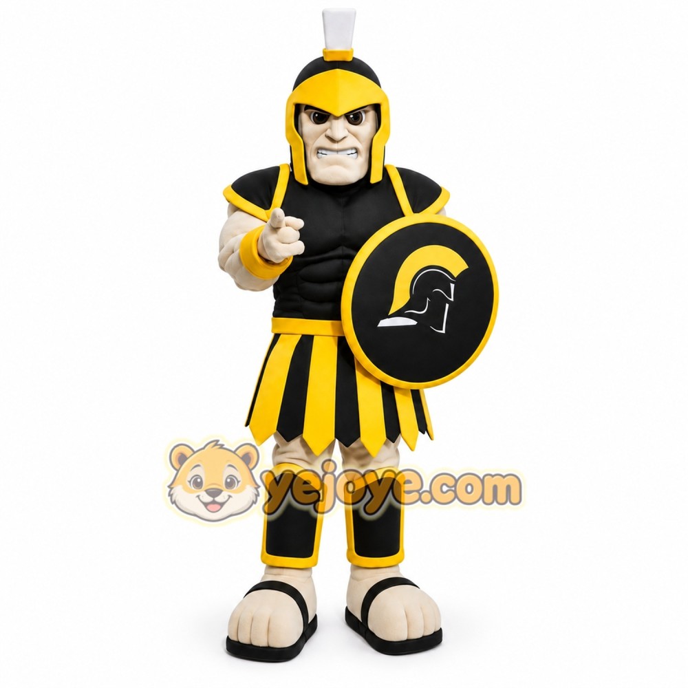 Black Trojan Mascot Costume Spartan Knight Warrior Costume