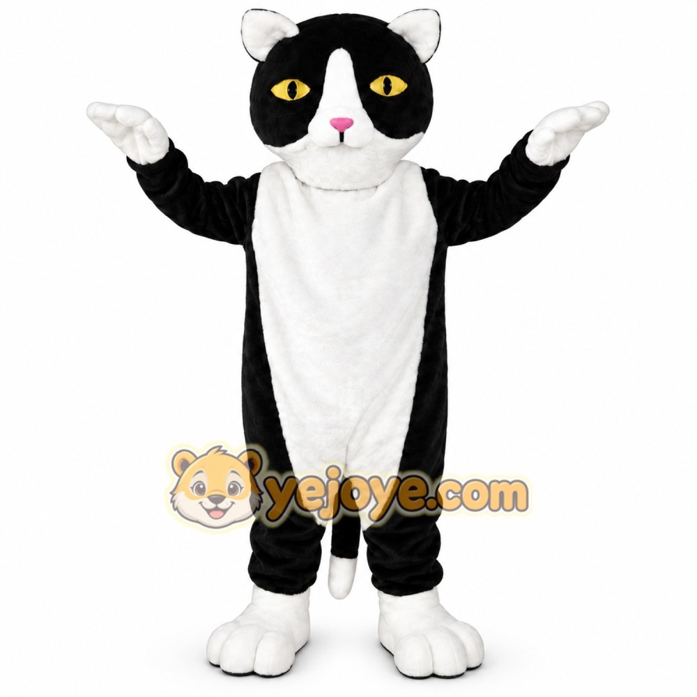 Black White Cat Mascot Costume