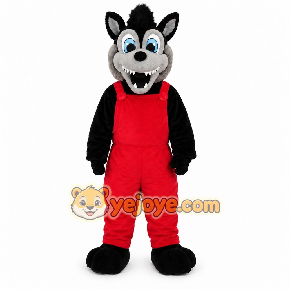Black Wolf Coyote Mascot Costume Cartoon Character Black Wolf Coyote Mascot Costume Cartoon Character