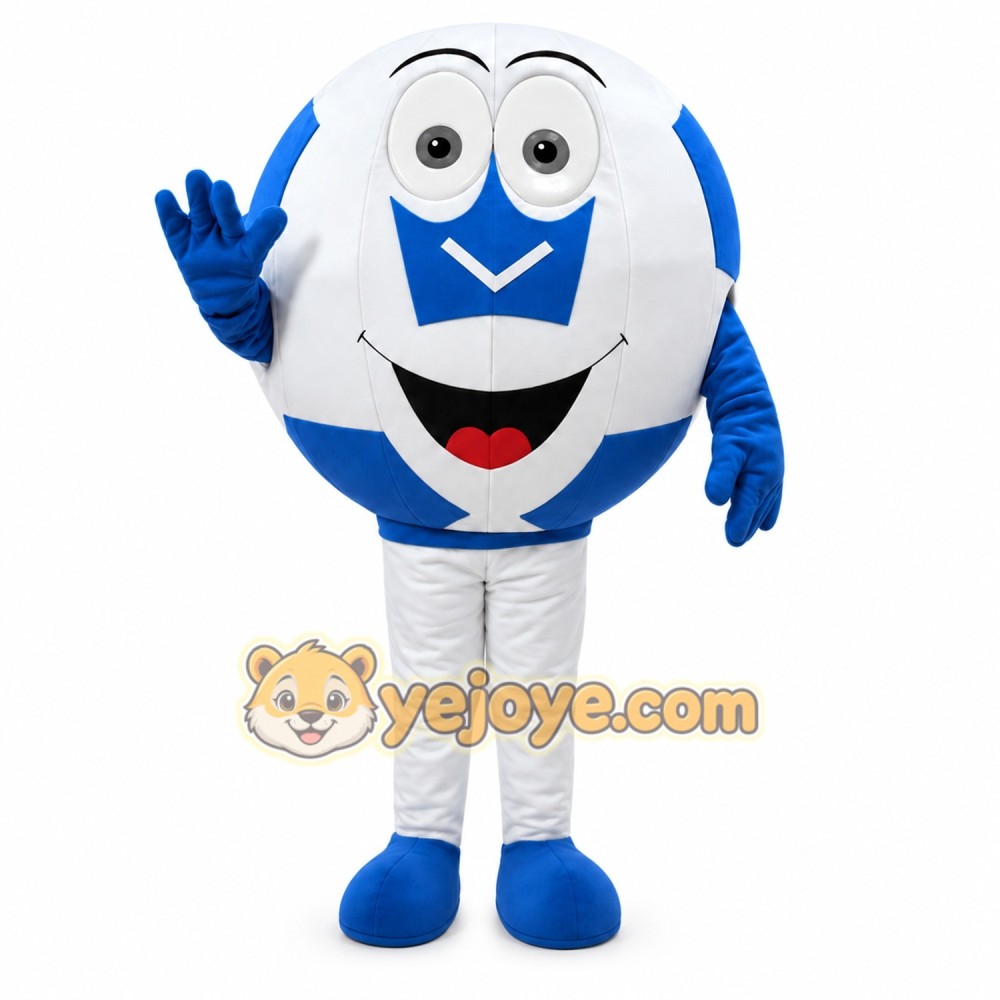Blue And White Football Mascot Costume for Adult Blue And White Football Mascot Costume for Adult