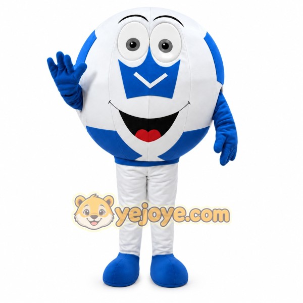 Blue And White Football Mascot Costume for Adult