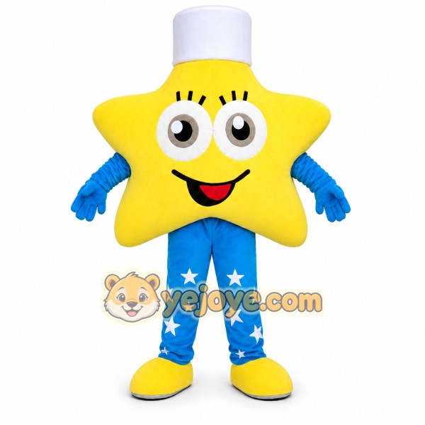 Blue Arms And Pants Yellow Star Mascot Costume
