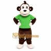 Brown Monkey in Green Shirt Mascot Costume