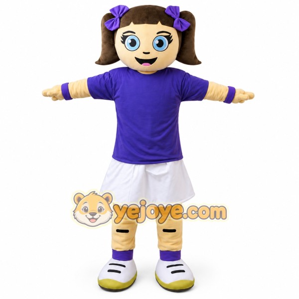 Blue Coat Girl Mascot Costume