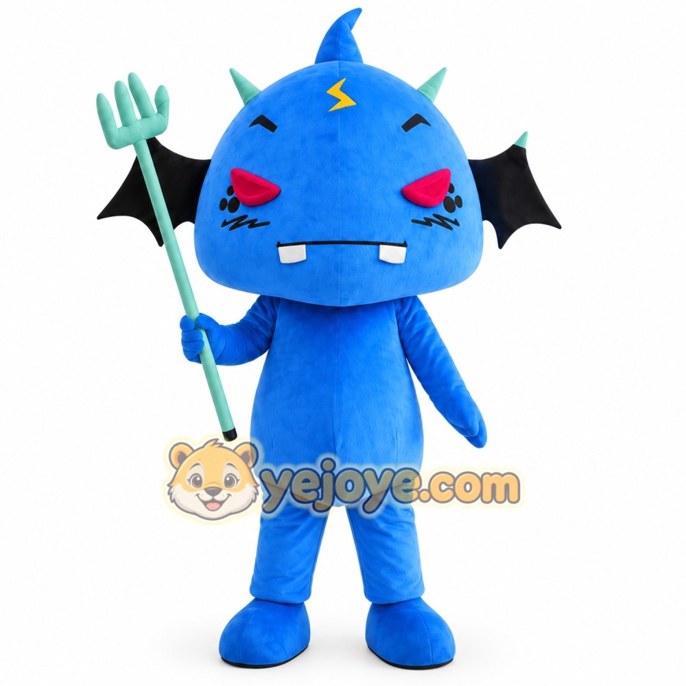 Blue Demon Mascot Costume Blue Demon Mascot Costume