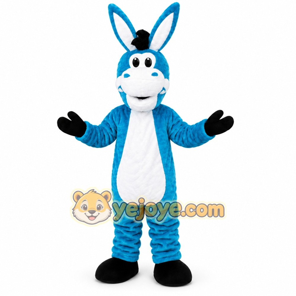 Blue Donkey Mascot Costume Blue Donkey Mascot Costume