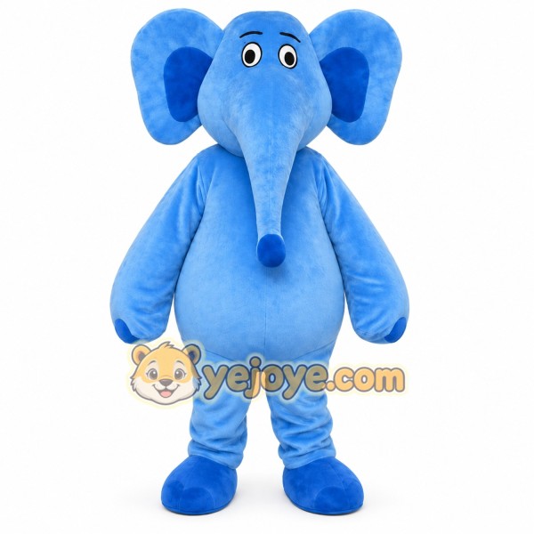 Blue Elephant Costume Cosplay Outfits Cartoon Mascot Costume