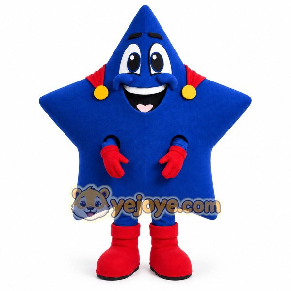Blue Five Star Mascot Costume