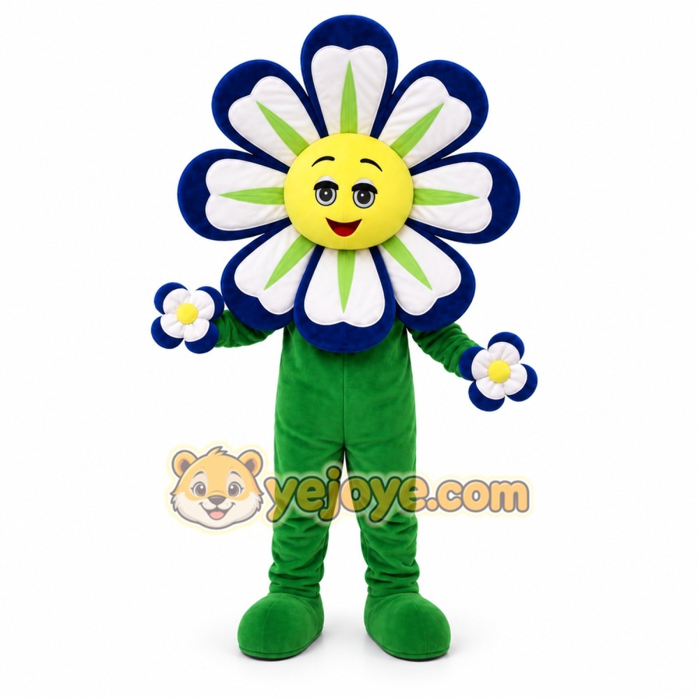 Blue Flower Sunflower Mascot Costume Blue Flower Sunflower Mascot Costume