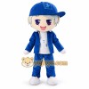 Blue Hat Boy Mascot Costume Blue Hat Boy Mascot Costume