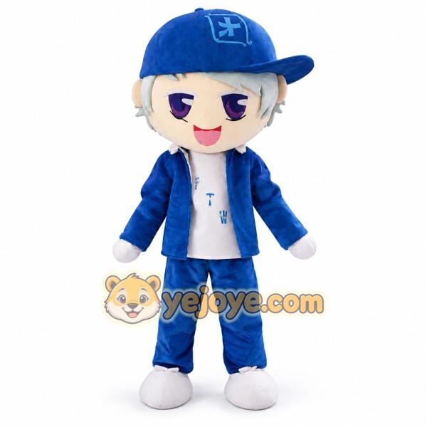 Blue Hat Boy Mascot Costume