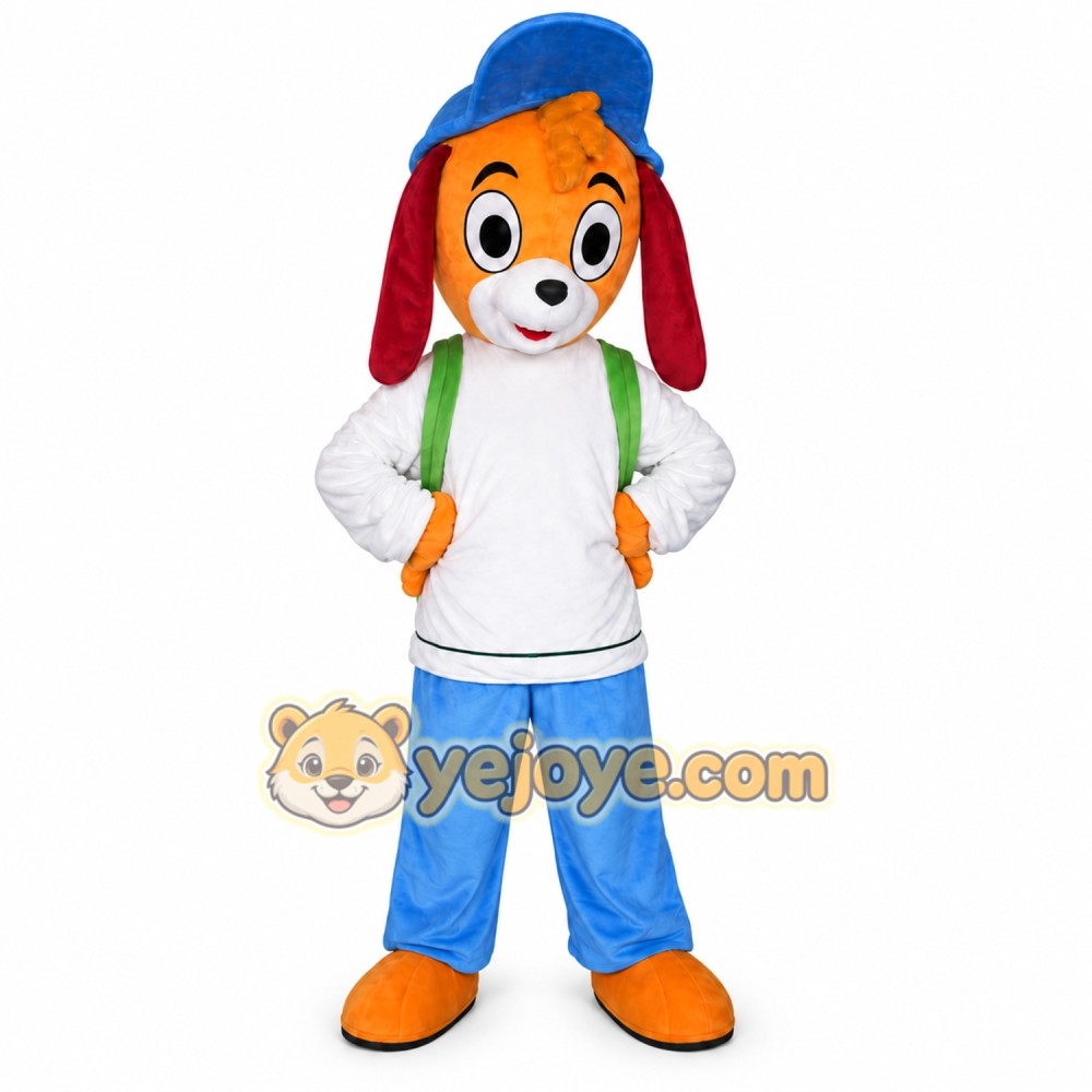 Blue Hat Dog Mascot Costume