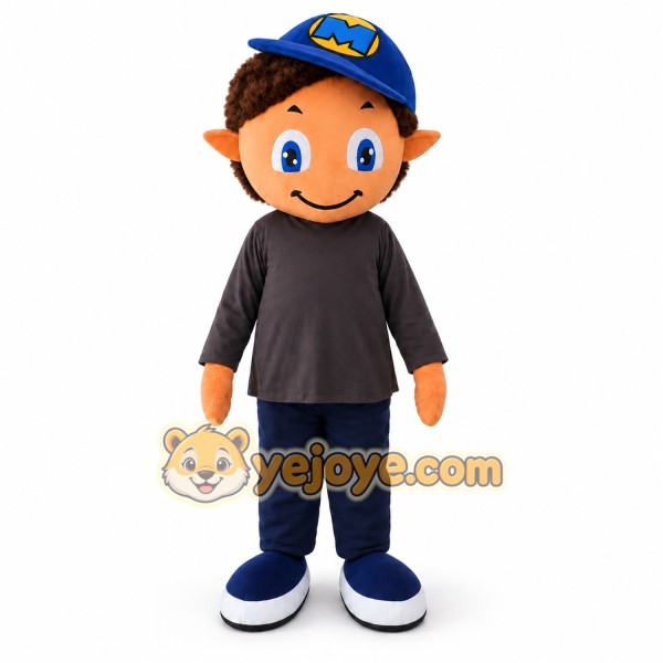 Blue Hat Smile Boy Mascot Costumes Cool Kids Costume