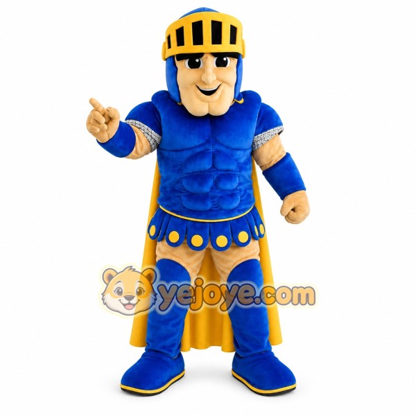 Blue Knight Mascot Costume Spartan Trojan Cotume