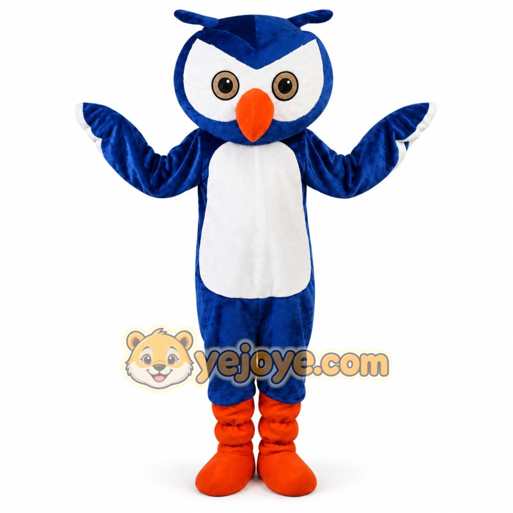 Blue Owl Mascot Costume for Adult